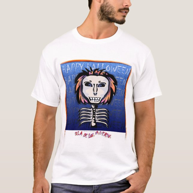 Diameter de los Muertos/happy halloween T Shirt (Framsida)