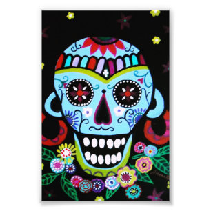 Diameter de los Muertos Inföding skalle Azteca Fototryck