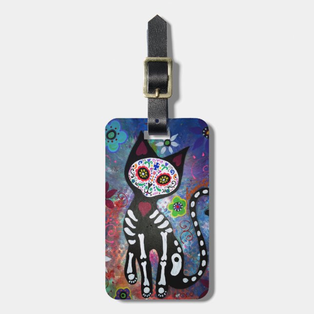 Diameter de los Muertos Katt El Gato Bagagebricka (Vertikal Framsida)