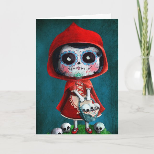 Diameter de los Muertos Lite röd ridninghuva Kort (Framsida)