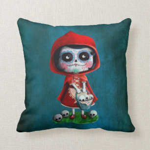 Diameter de los Muertos Lite röd ridninghuva Kudde