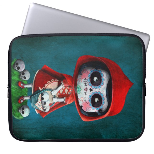 Diameter de los Muertos Lite röd ridninghuva Laptop Sleeve (Framsidan)