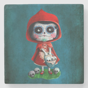 Diameter de los Muertos Lite röd ridninghuva Stenunderlägg
