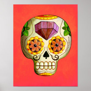 Diameter de Los Muertos Mexikan sockerskalle Poster