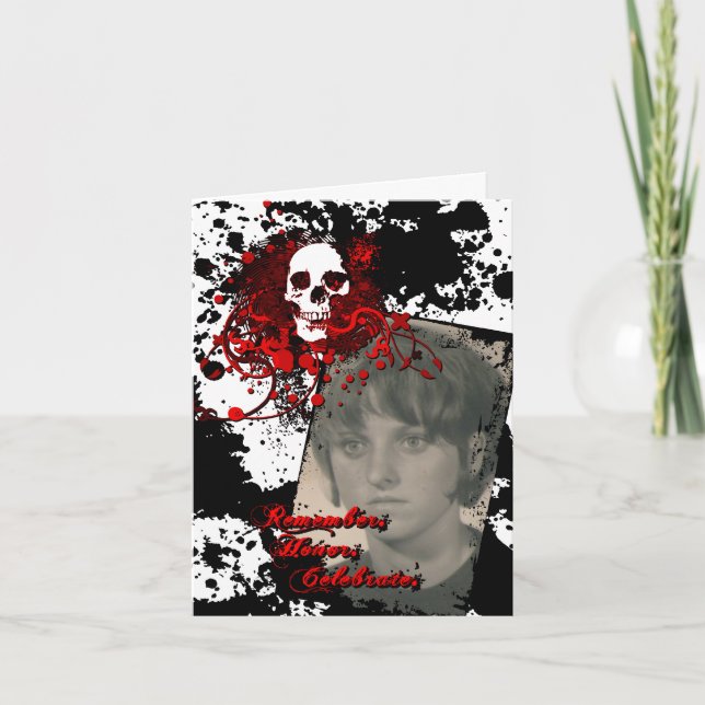 diameter de los muertos minnesmärkefirande tack kort (Framsida)