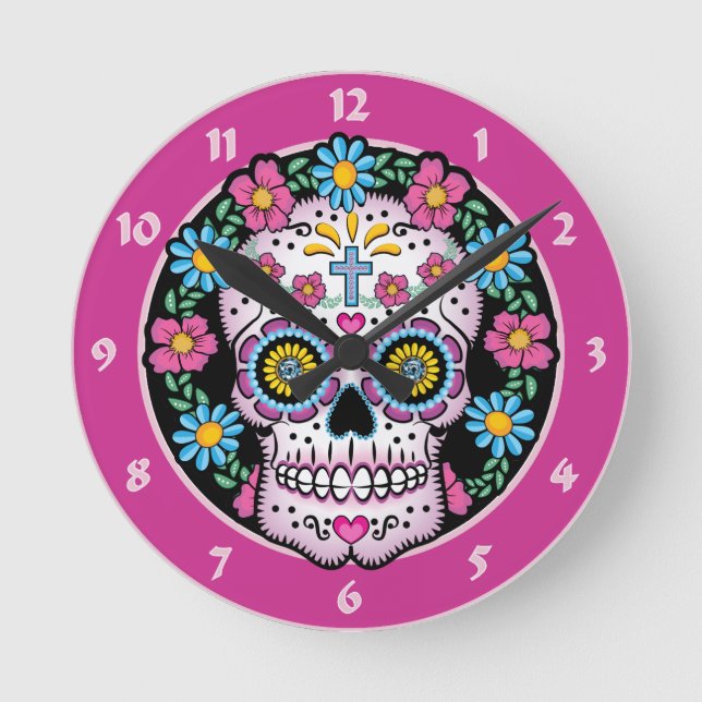Diameter de los Muertos Skalle Rund Klocka (Framsida)