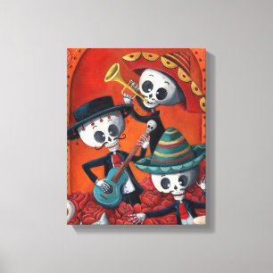 Diameter de Los Muertos Skelett MariachiTrio Canvastryck