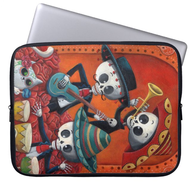 Diameter de Los Muertos Skelett MariachiTrio Laptop Fodral (Framsidan)