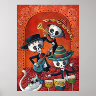 Diameter de Los Muertos Skelett MariachiTrio Poster