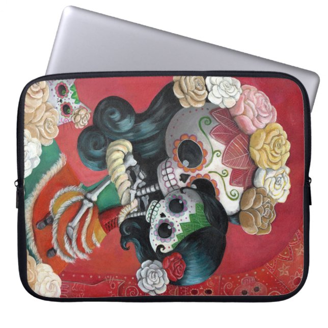 Diameter de Los Muertos Skelett mor och dotter Laptop Sleeve (Framsidan)