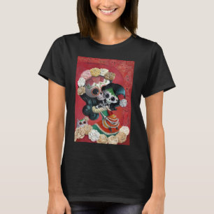 Diameter de Los Muertos Skelett mor och dotter Tee