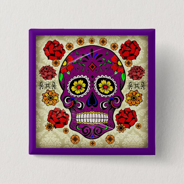 Diameter de los muertos --  Sockerskallen knäppas Knapp (Framsida)