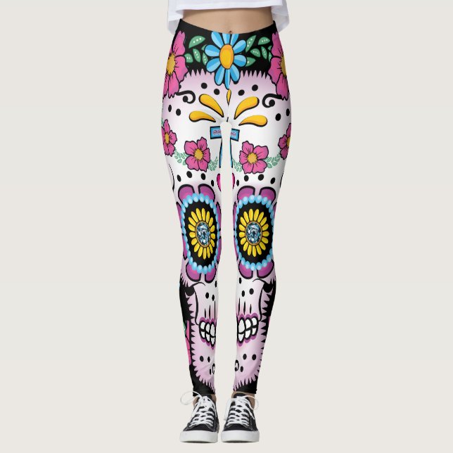 Diameter de los Muertos Sockra skalle Leggings (Framsida)