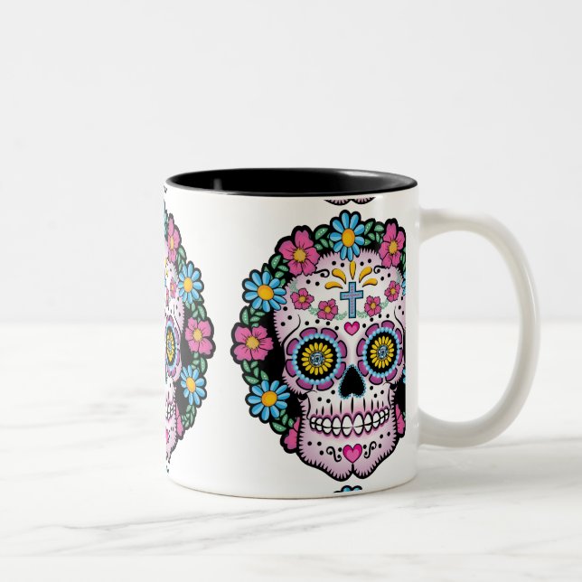 Diameter de los Muertos Sockra skalle Två-Tonad Mugg (Höger)
