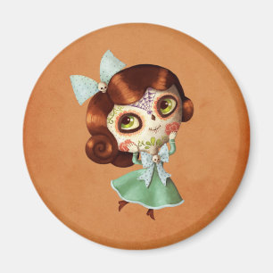 Diameter de Los Muertos Vintage docka Magnet