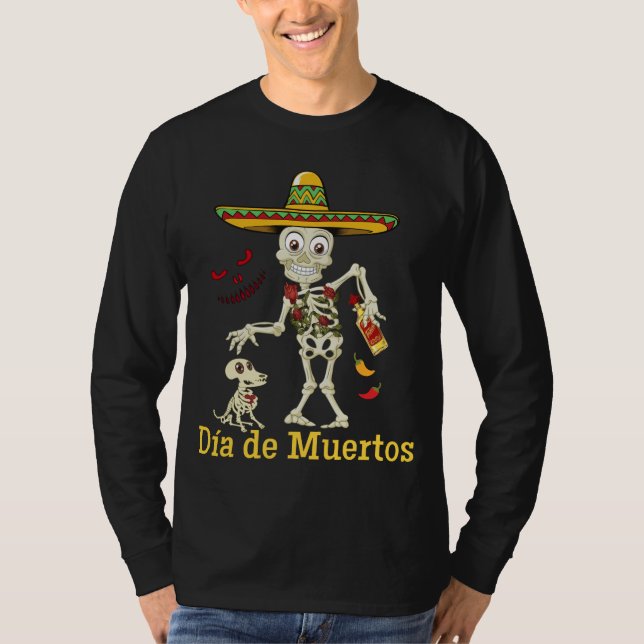DIAMETER DE MUERTOS (DAY OF THE DEAD) manar T Shirt (Framsida)