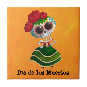 Diameter de Muertos Mexikan Fröcken död Kakelplatta