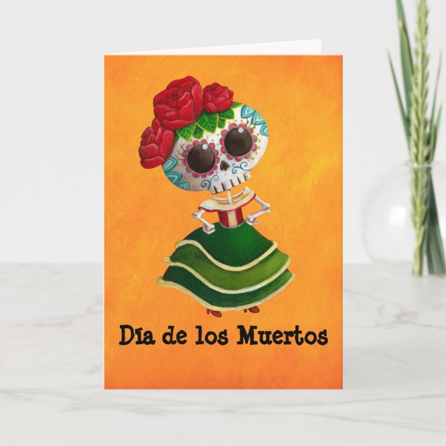 Diameter de Muertos Mexikan Fröcken död Kort (Framsida)