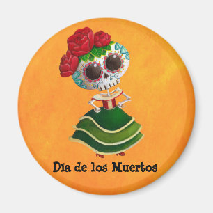 Diameter de Muertos Mexikan Fröcken död Magnet