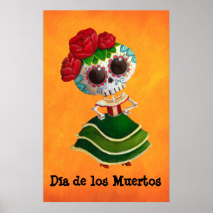 Diameter de Muertos Mexikan Fröcken död Poster