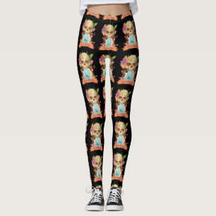Diameter de Muertos Skalle vattenfall och Mariachi Leggings