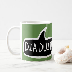 DIAMETER DUIT! Irländskt Gaelichälsningtal bubblar Kaffemugg