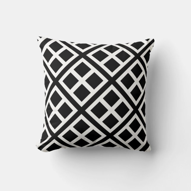 Diamond4 [black] - Japanese Traditional Pattern Kudde (Framsida)