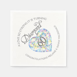 Diamond 60-årsjubiléet, namn, napkins pappersservett