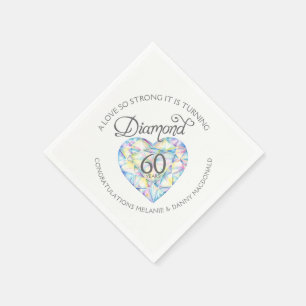Diamond 60-årsjubiléet, namn, napkins pappersservett