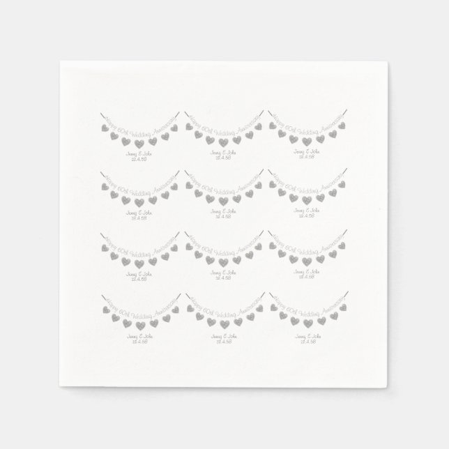 Diamond 60:e årsdagen Bröllop Pappersservett (Framsidan)