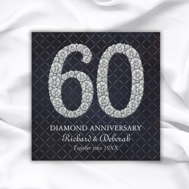 Diamond 60:e Bröllop-årsdagen Hälsning Kort (Diamond 60th Wedding Anniversary Greeting Card
)
