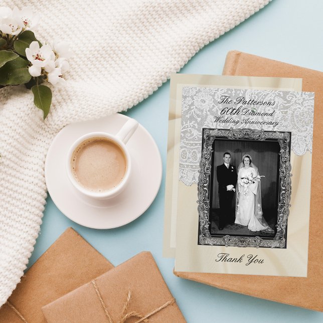 Diamond 60:e Bröllop-årsdagen Tack Kort (Skapare uppladdad)