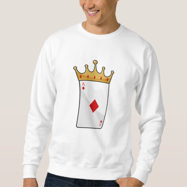 Diamond Ace med Kung Krona Lång Ärmad Tröja (Framsida)