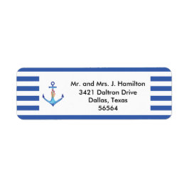 Diamond Anchor Fabulous Ocean Bröllop Returadress Etikett