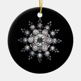 Diamond April Crystal Birthstone Snowflake Jewel Julgransprydnad Keramik