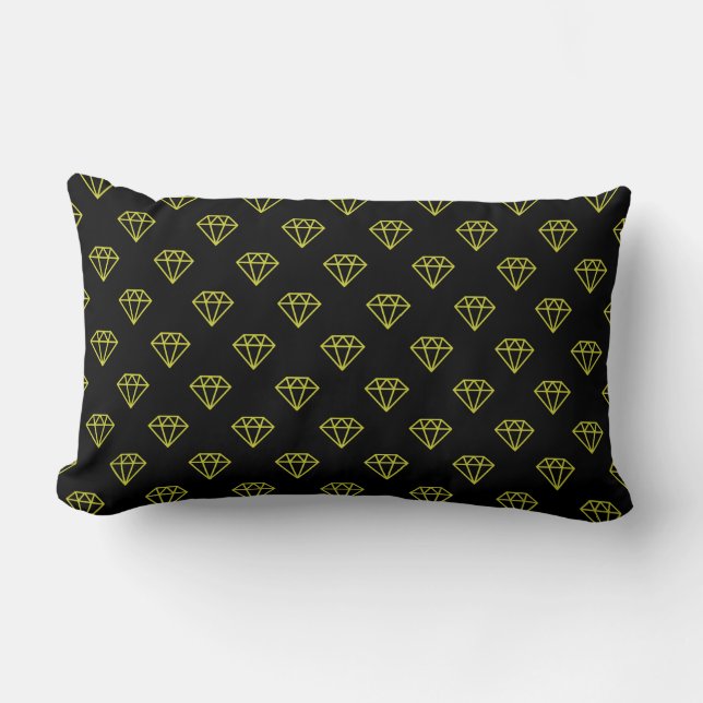Diamond - Banana Gult på Black Lumbarkudde (Framsida)
