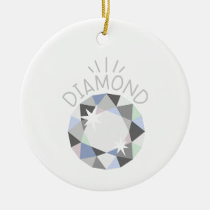 Diamond Birthstone Julgransprydnad Keramik