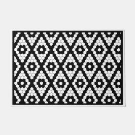 Diamond Black and White Modern Faux Hex Tile