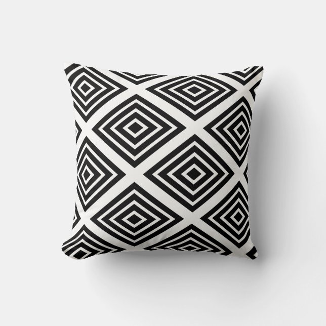 Diamond [black] - Japanese Traditional Pattern Kudde (Framsida)