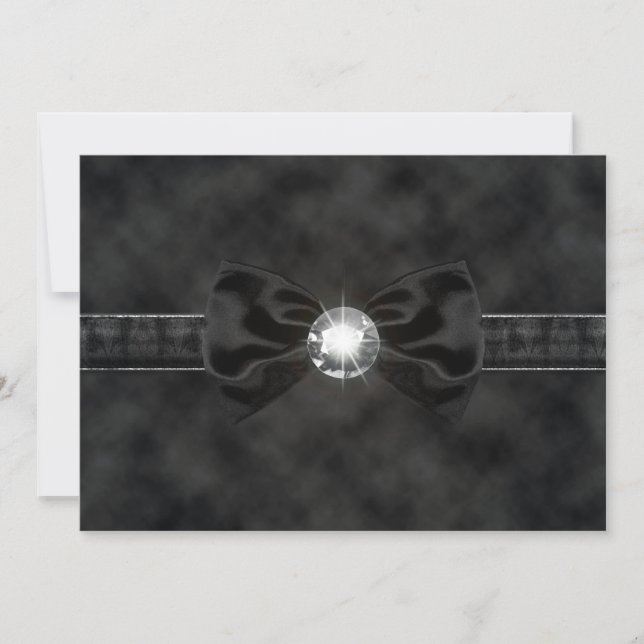Diamond Black Tie Bow Gothic-inbjudan Inbjudningar (Framsida)