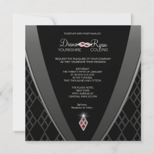 Diamond Black Tie-inbjudan Inbjudningar