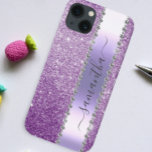 Diamond Bling Glitter Calligraphy Namn Lila<br><div class="desc">Utformningen är ett foto och fodral är inte tillverkat med glitter, sekvenser, metall eller skogen. Denna design finns även tillgänglig på andra mobila modeller. Välj Enhetstyp om du vill visa andra iPhone, Samsung Galaxy eller Google fodral. Vissa stilar kan ändras genom att markera Stil om det är ett alternativ. Du...</div>