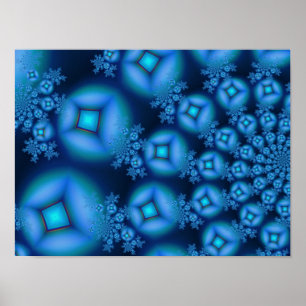 Diamond Bluebär Bra Fractal Art Poster