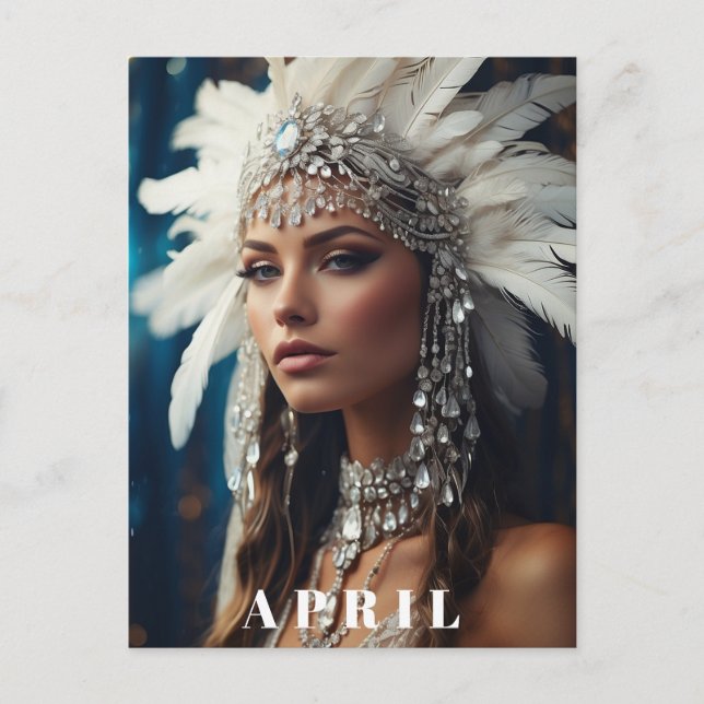 *~ DIAMOND Boho Kvinnor AP53 APRIL FÖDELSEDAG Vykort (Framsida)