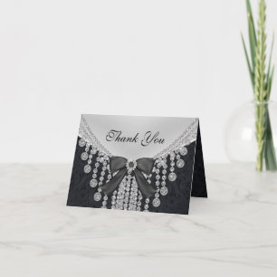 Diamond Bow & Damask 25-årsjubileum Tack Kort
