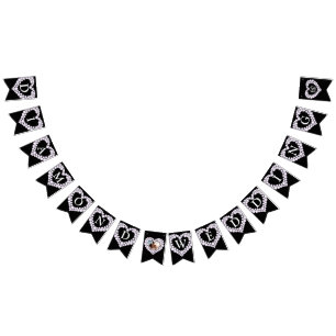 Diamond bröllop 60-årsjubileum fotosvart vimplar