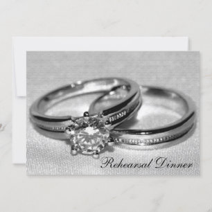 Diamond Bröllop Ring Set Rehearsal Dinner Inbjudningar