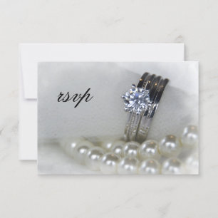 Diamond Bröllop Ringar och Pearls OSA Response Kort