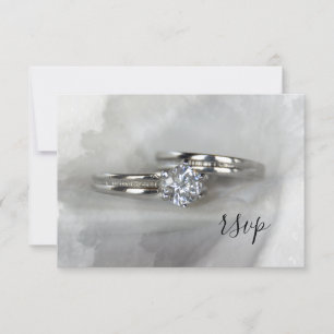 Diamond Bröllop Ringar på Grått OSA kort