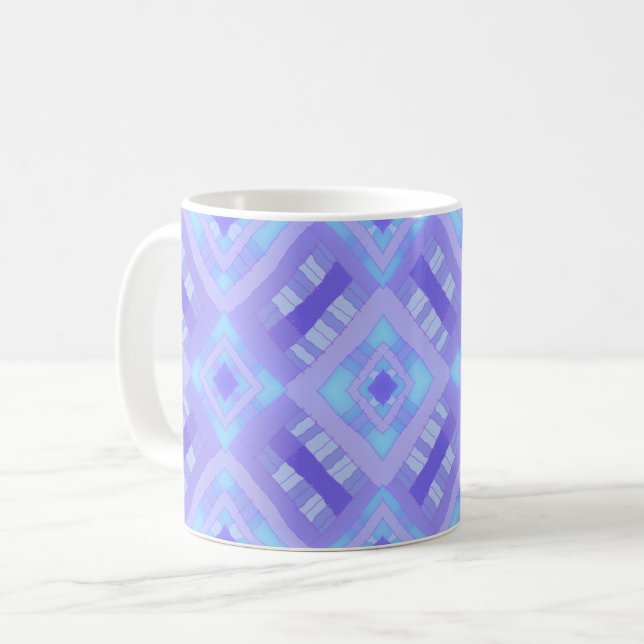Diamond Check Patchwork - Lavender Turkos 1 Kaffemugg (Framsida vänster)